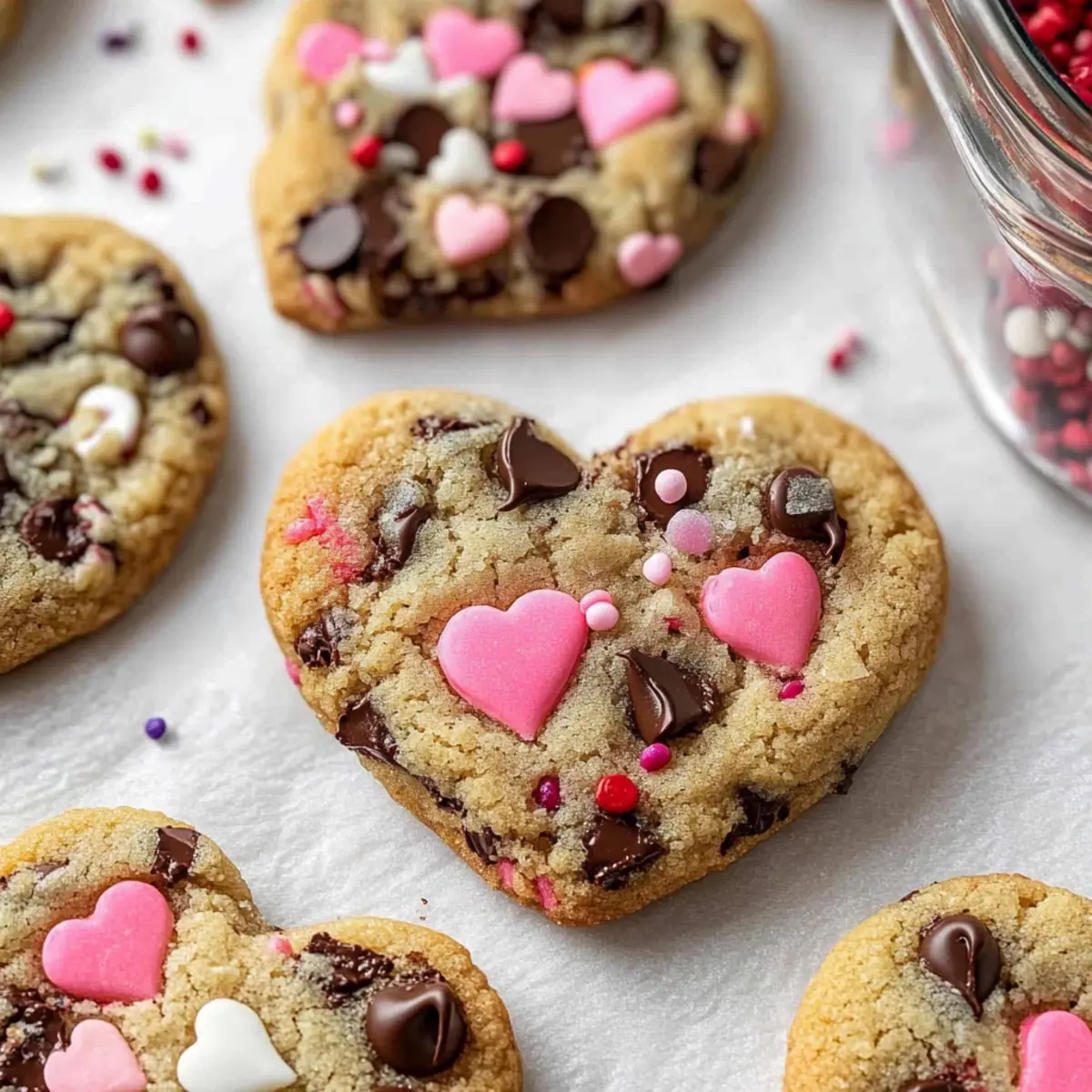 Heart Shaped Chocolate Chip Cookies