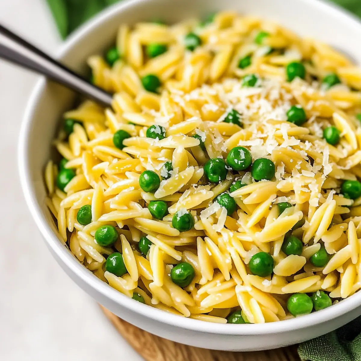 Lemon Orzo with Parmesan and Peas