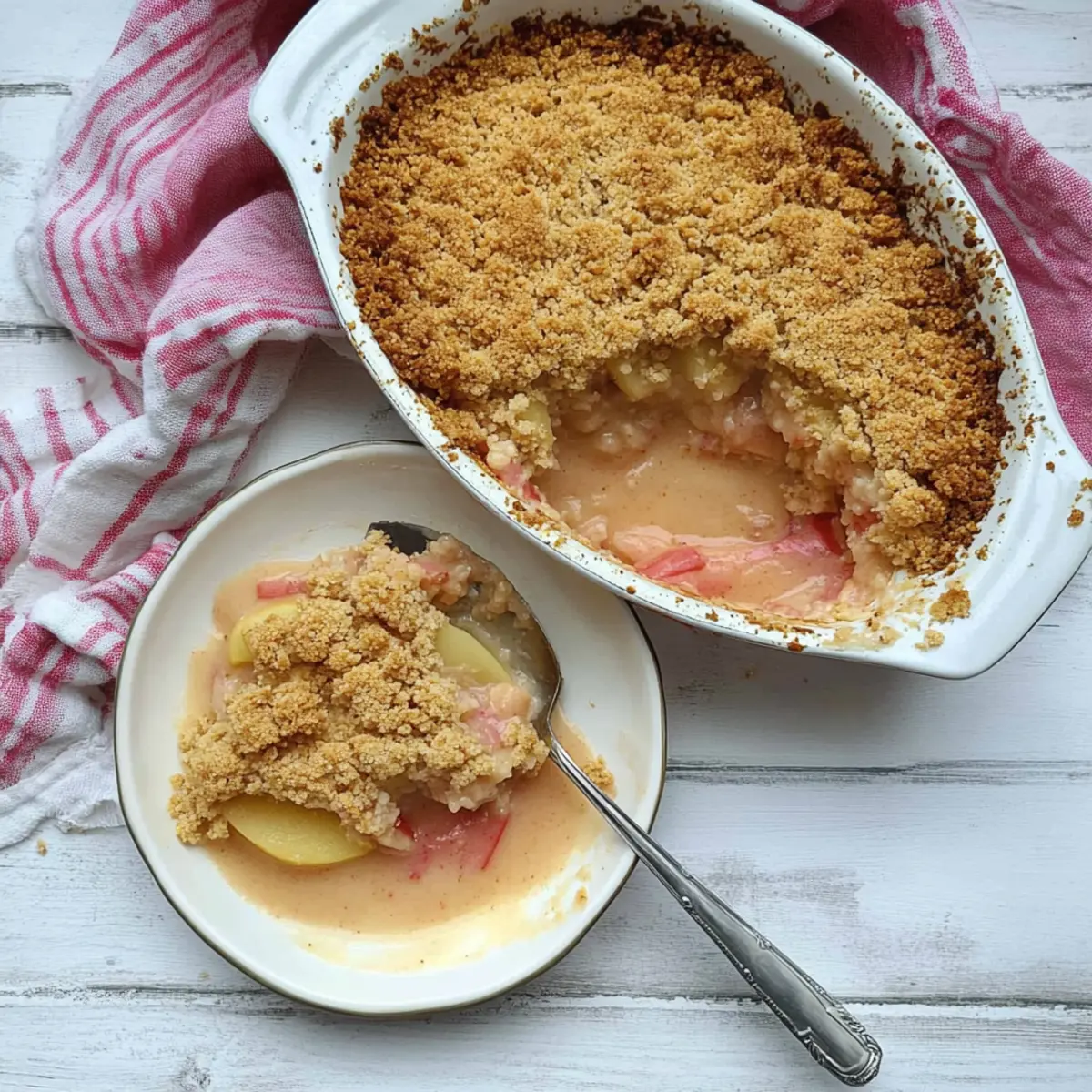Rhubarb and Pear Crumble
