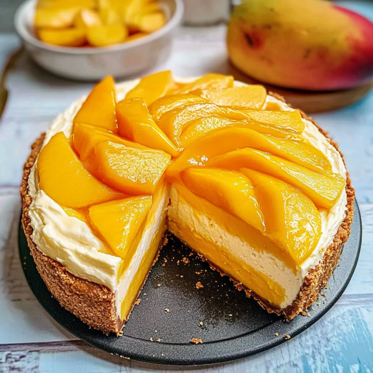 No Bake Mango Cheesecake