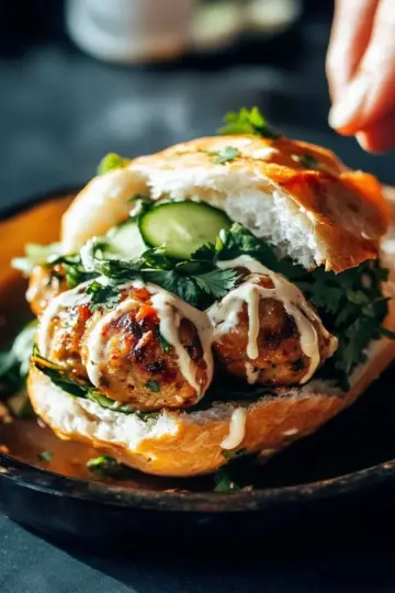 Ginger Chicken Meatball Sandos