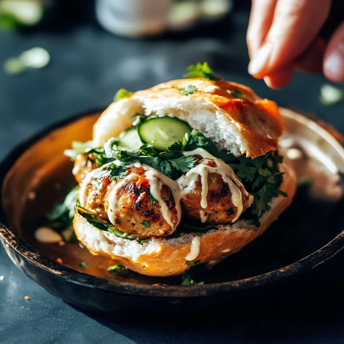 Ginger Chicken Meatball Sandos