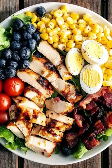 Summer Cobb salad with corn & blueberries