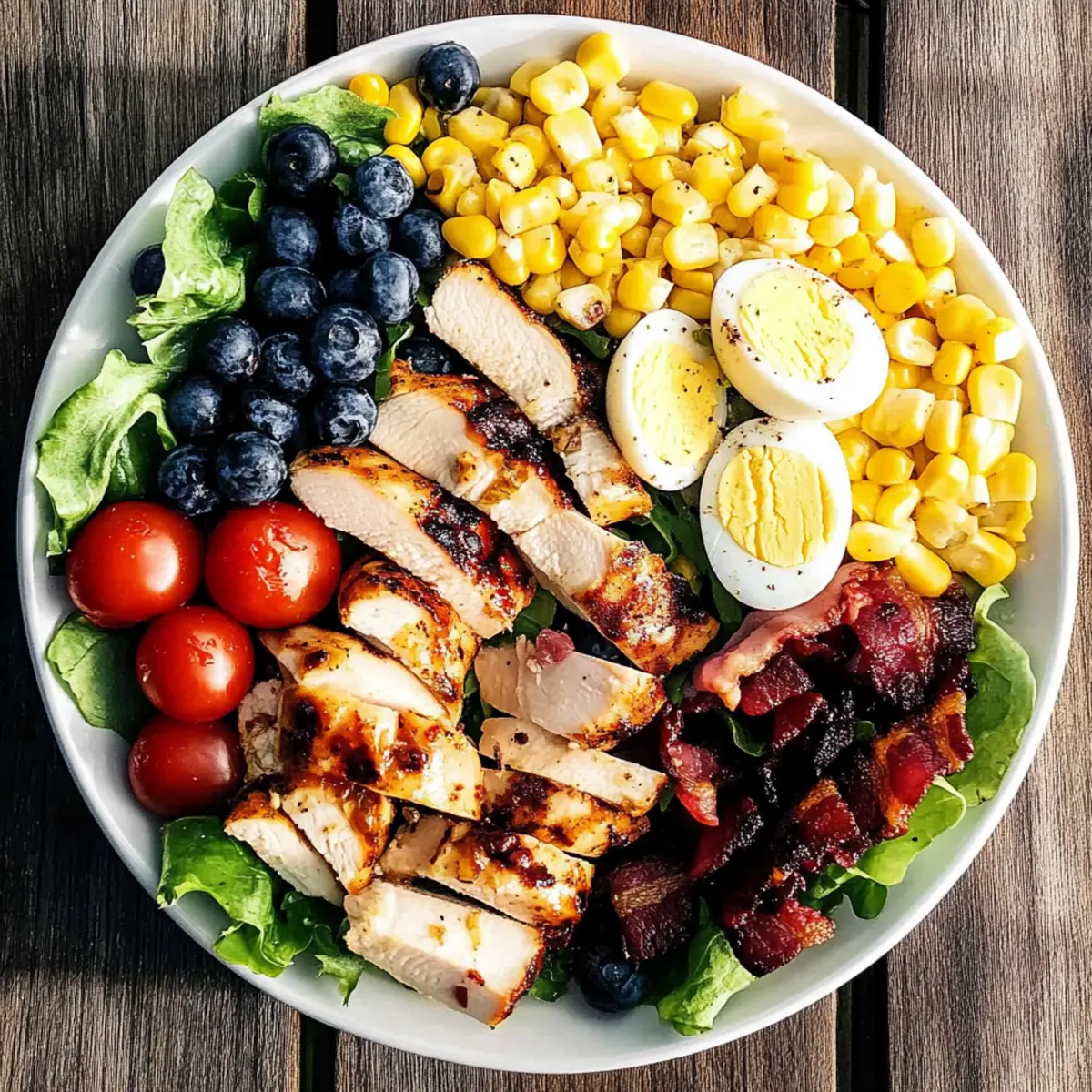 Summer Cobb salad with corn & blueberries