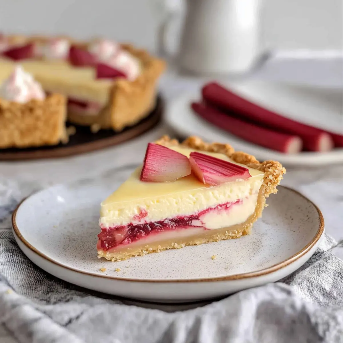 Rhubarb Cheesecake Pie