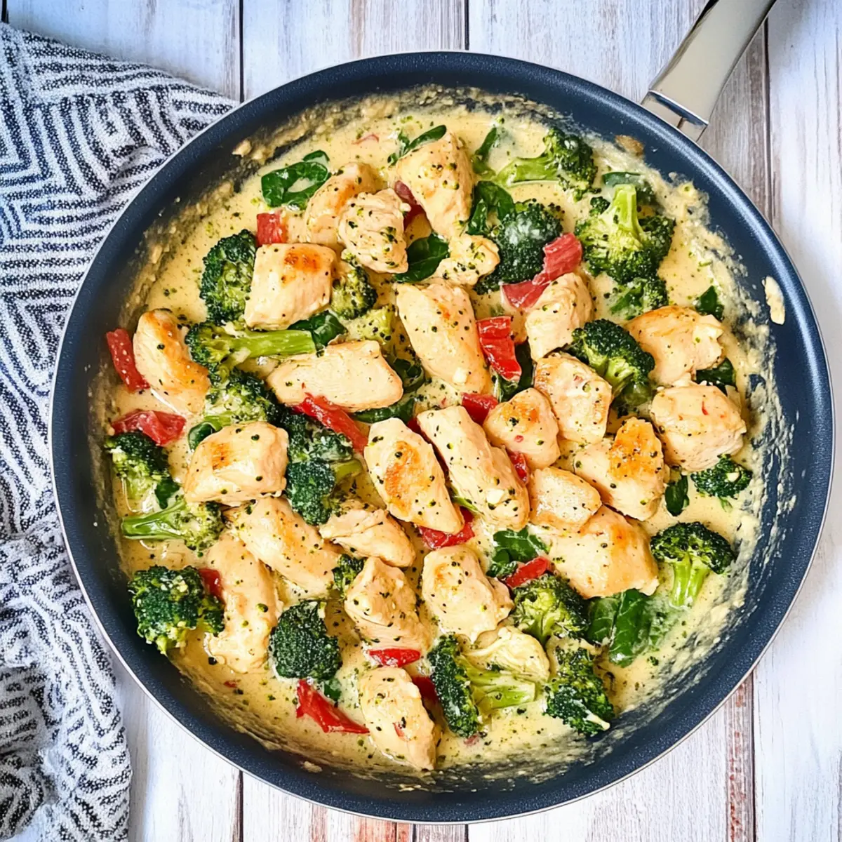 Garlic Chicken with Broccoli and Spinach