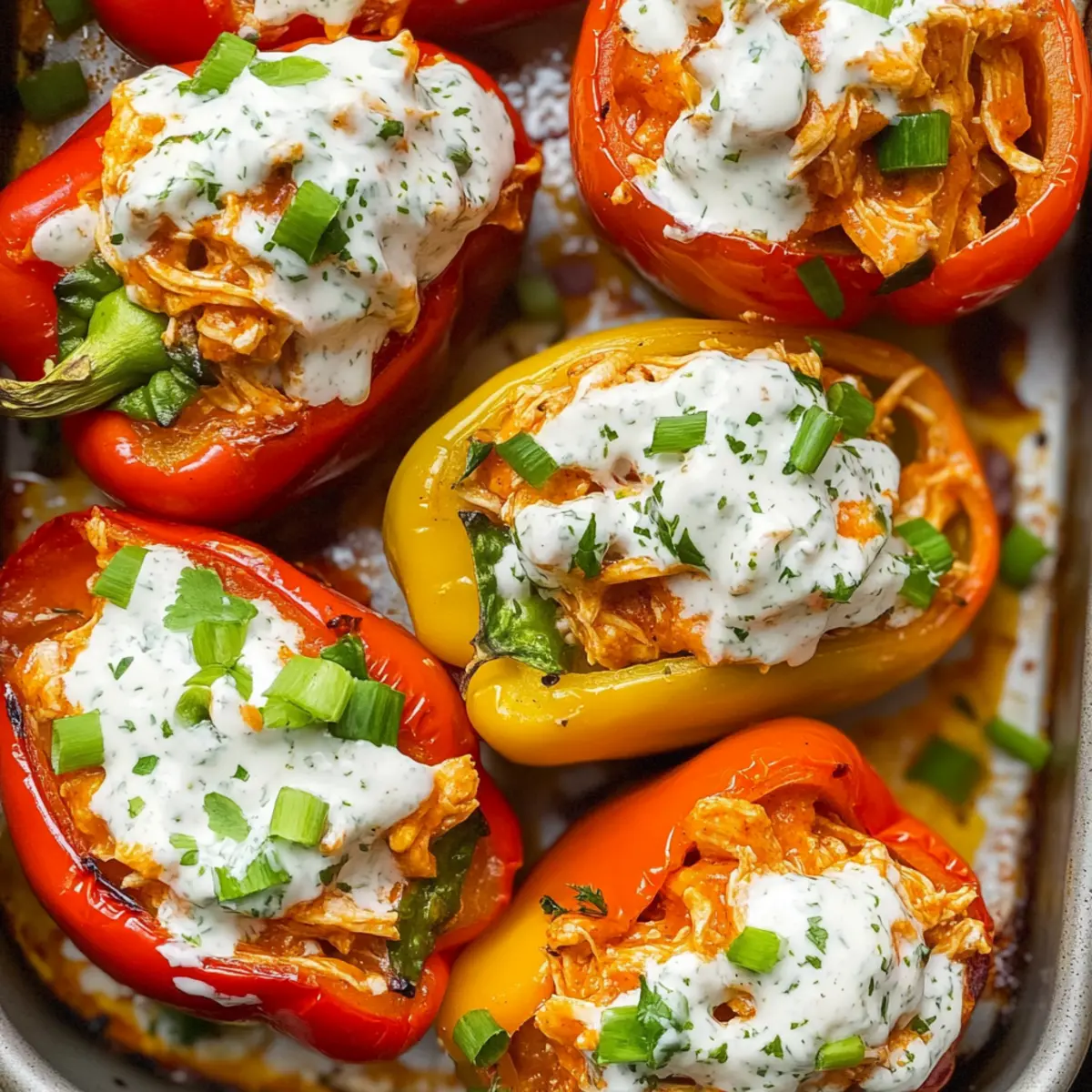 Buffalo Chicken Stuffed Peppers