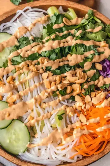 Spring Roll Salad with Peanut Sauce