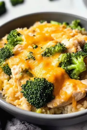 Cheesy Broccoli Chicken and Rice Casserole