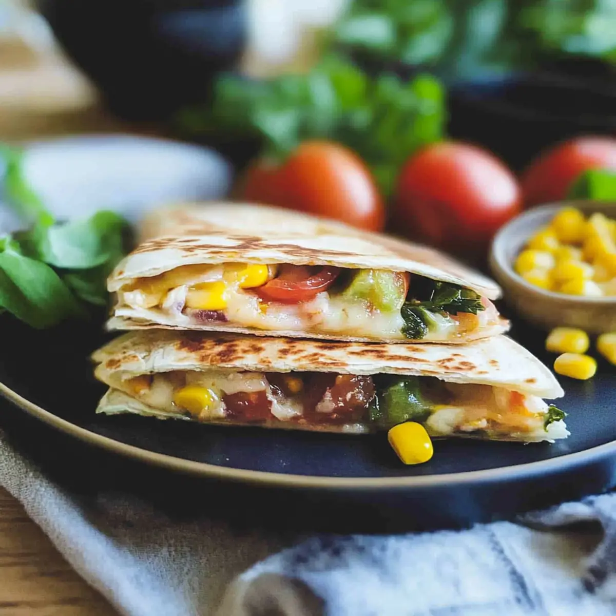 Summer Harvest Cheddar Quesadilla