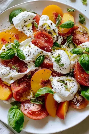 Heirloom Tomato, Peach and Burrata