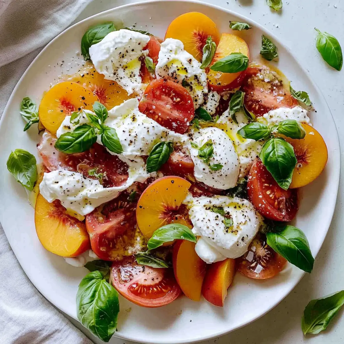 Heirloom Tomato, Peach and Burrata
