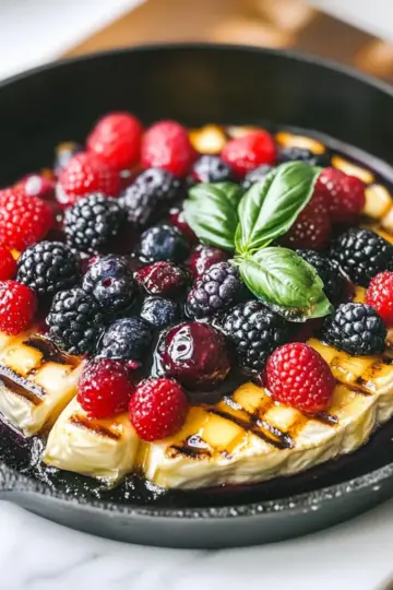 Grilled Brie Cheese Appetizer with Fresh Berries