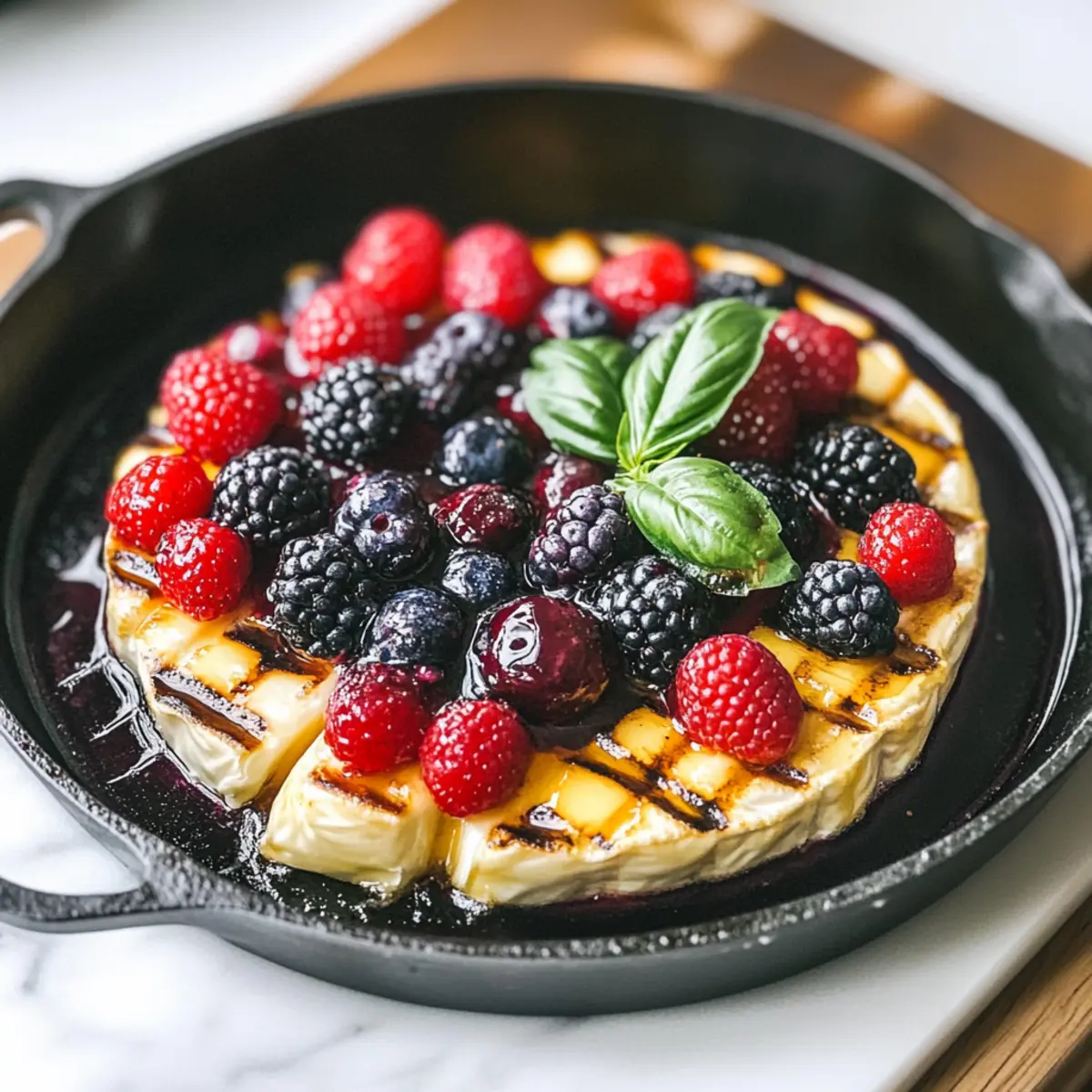 Grilled Brie Cheese Appetizer with Fresh Berries