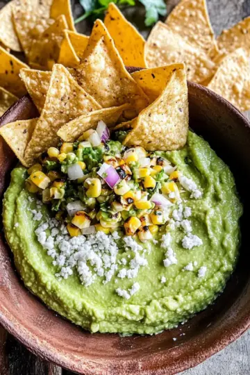 Avocado Dip with Grilled Corn Salad