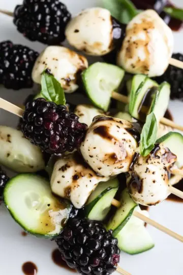 lBackberry Cucumber Caprese Skewers