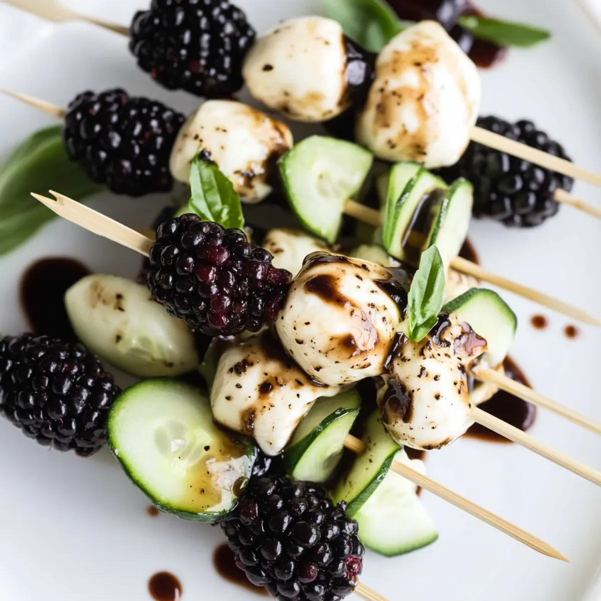 lBackberry Cucumber Caprese Skewers