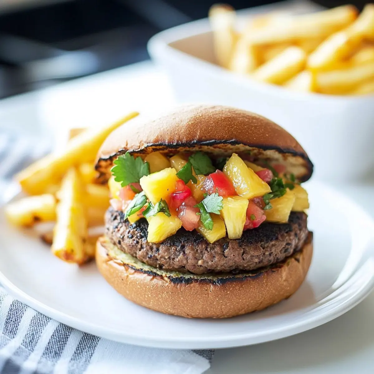 Black Bean Burgers with Pineapple Salsa