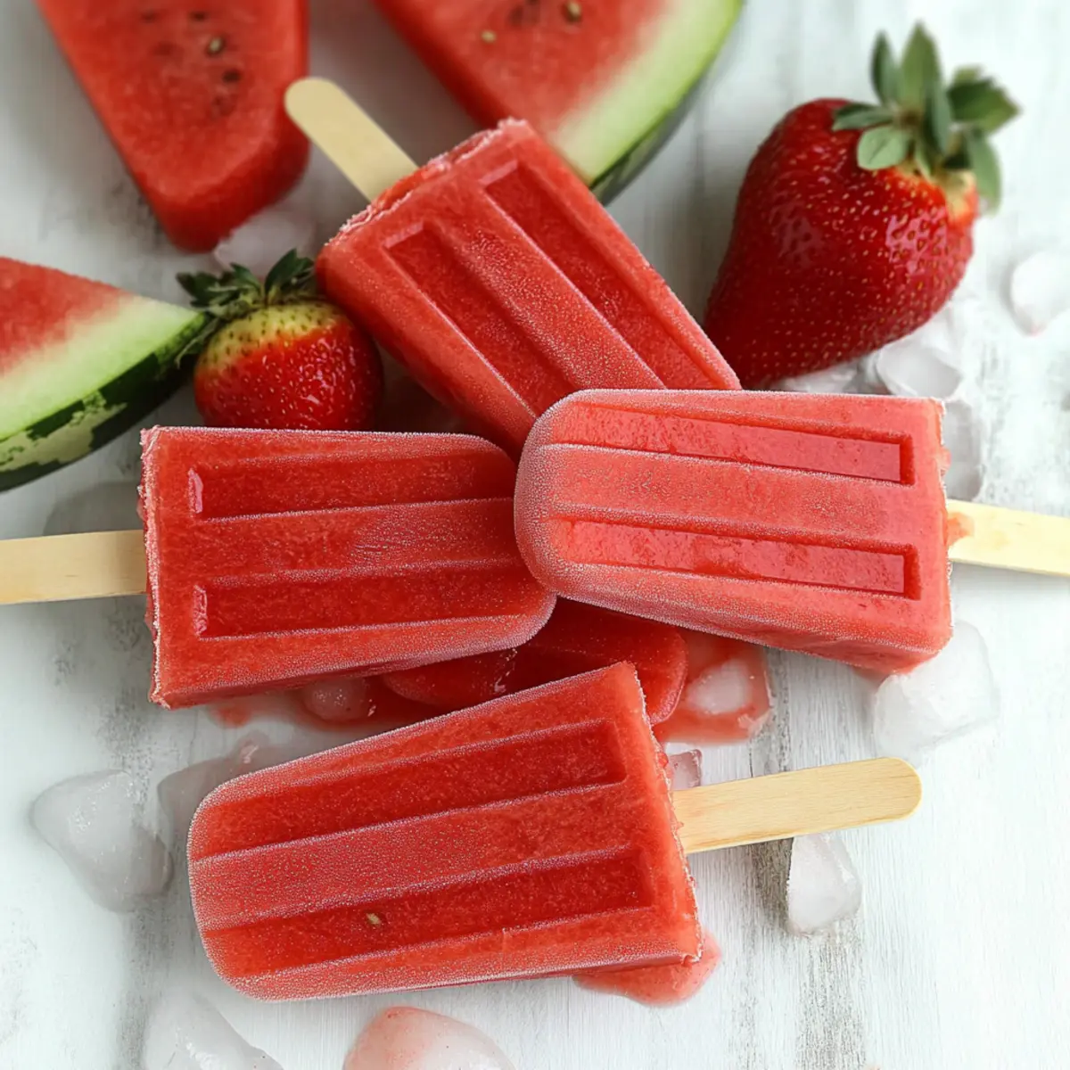 Strawberry Watermelon Popsicles