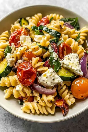 Roasted Veggie Pasta with Feta