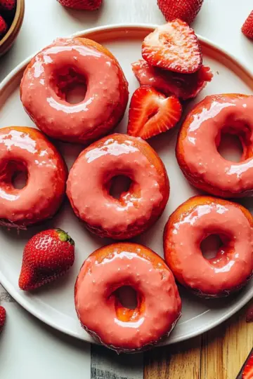 Baked Strawberry Donuts