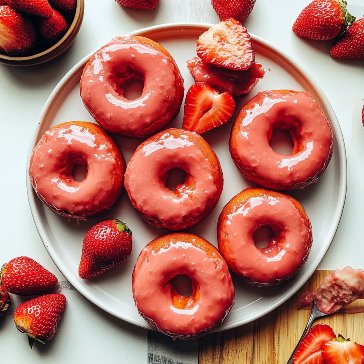 Baked Strawberry Donuts