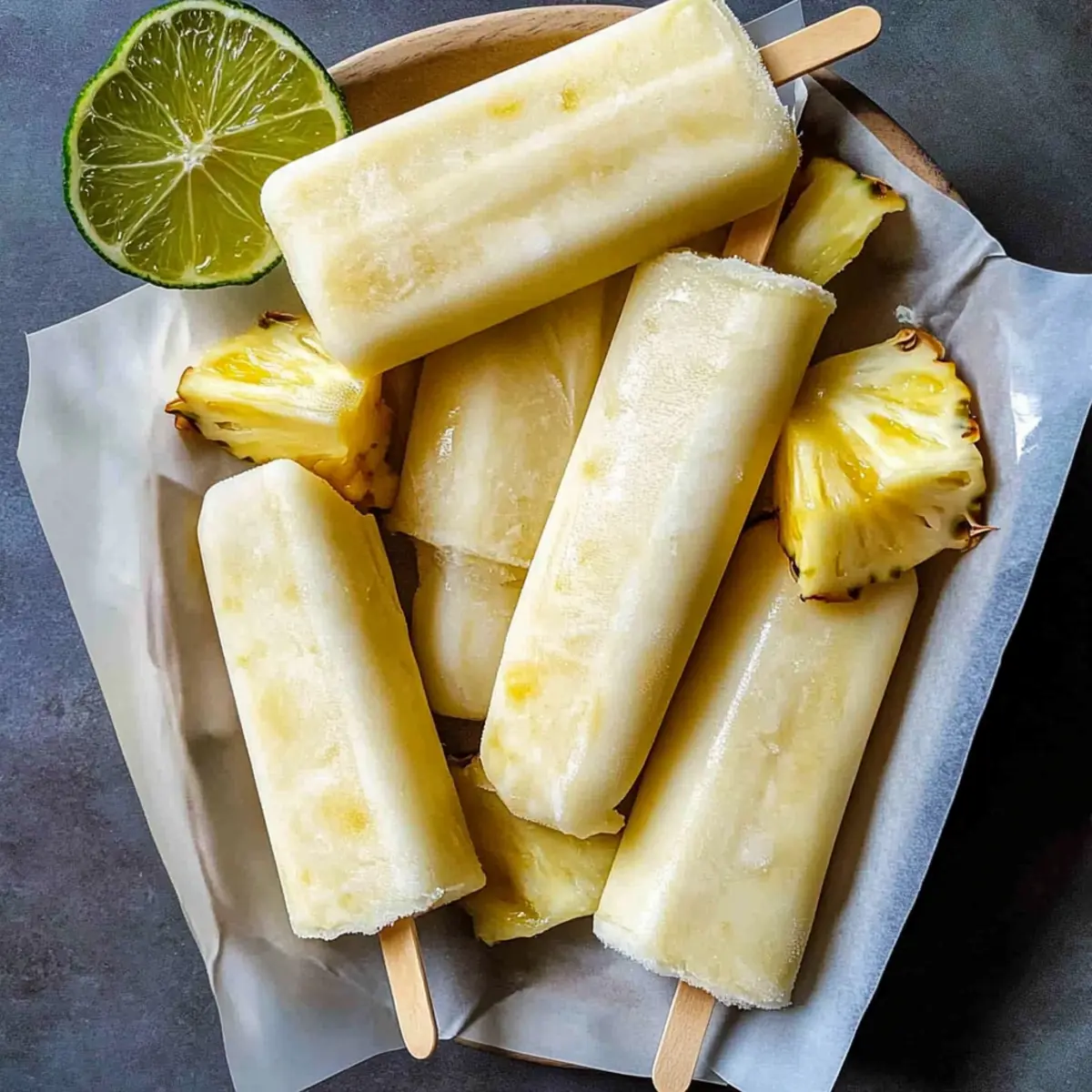 Piña Colada Italian Ice Pops