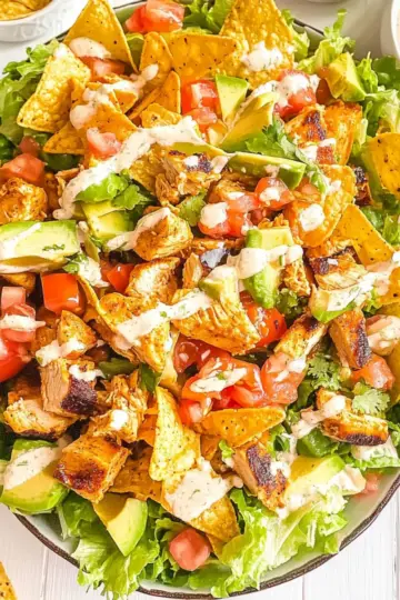 Chicken Taco Salad with Creamy Lime-Cilantro Dressing