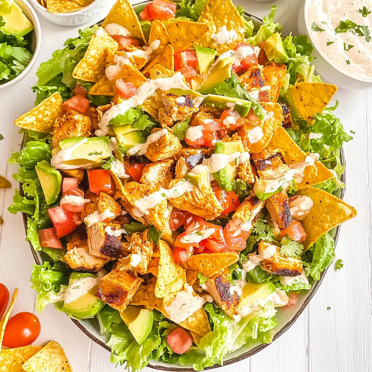 Chicken Taco Salad with Creamy Lime-Cilantro Dressing
