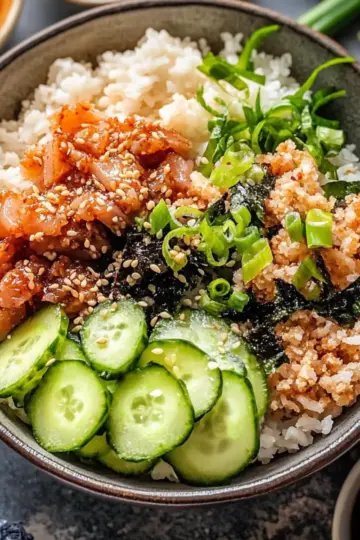 Spicy Tuna Sushi Bowl with Crispy Rice