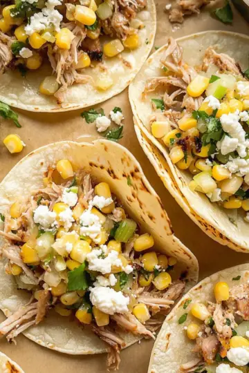 Mexican Street Corn Carnitas Tacos