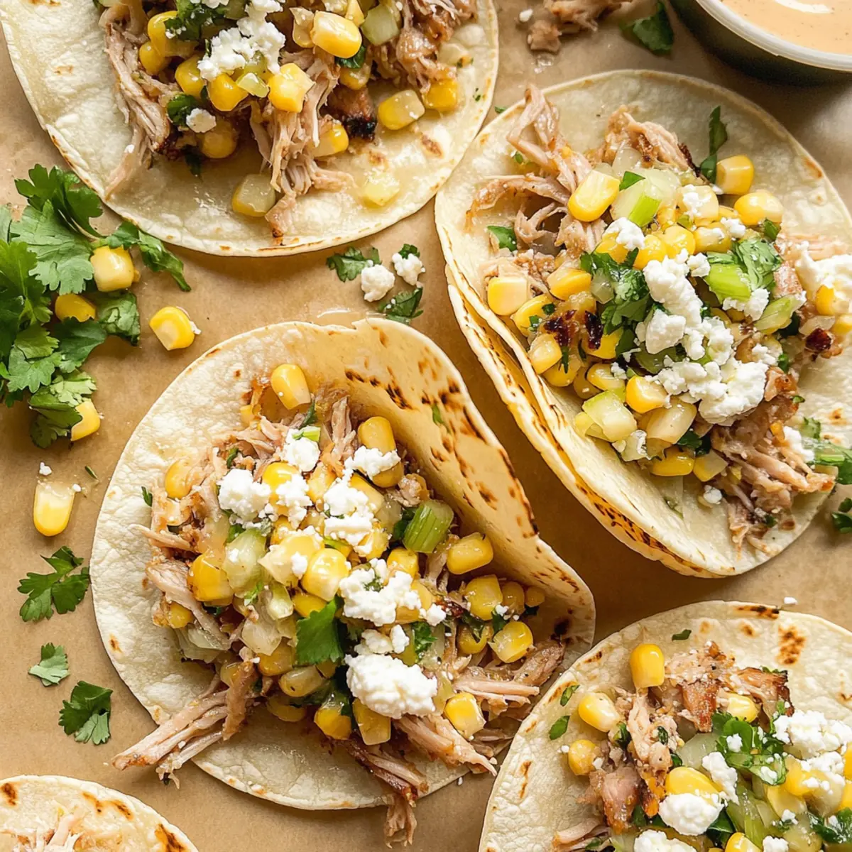 Mexican Street Corn Carnitas Tacos