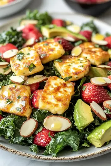 fried halloumi salad