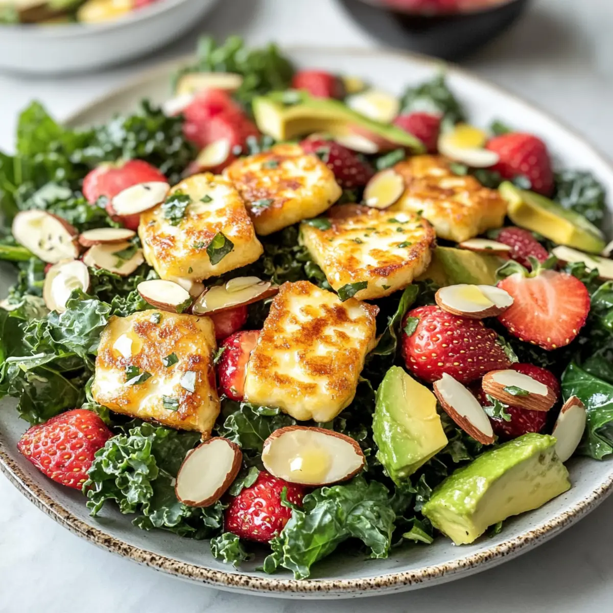 fried halloumi salad