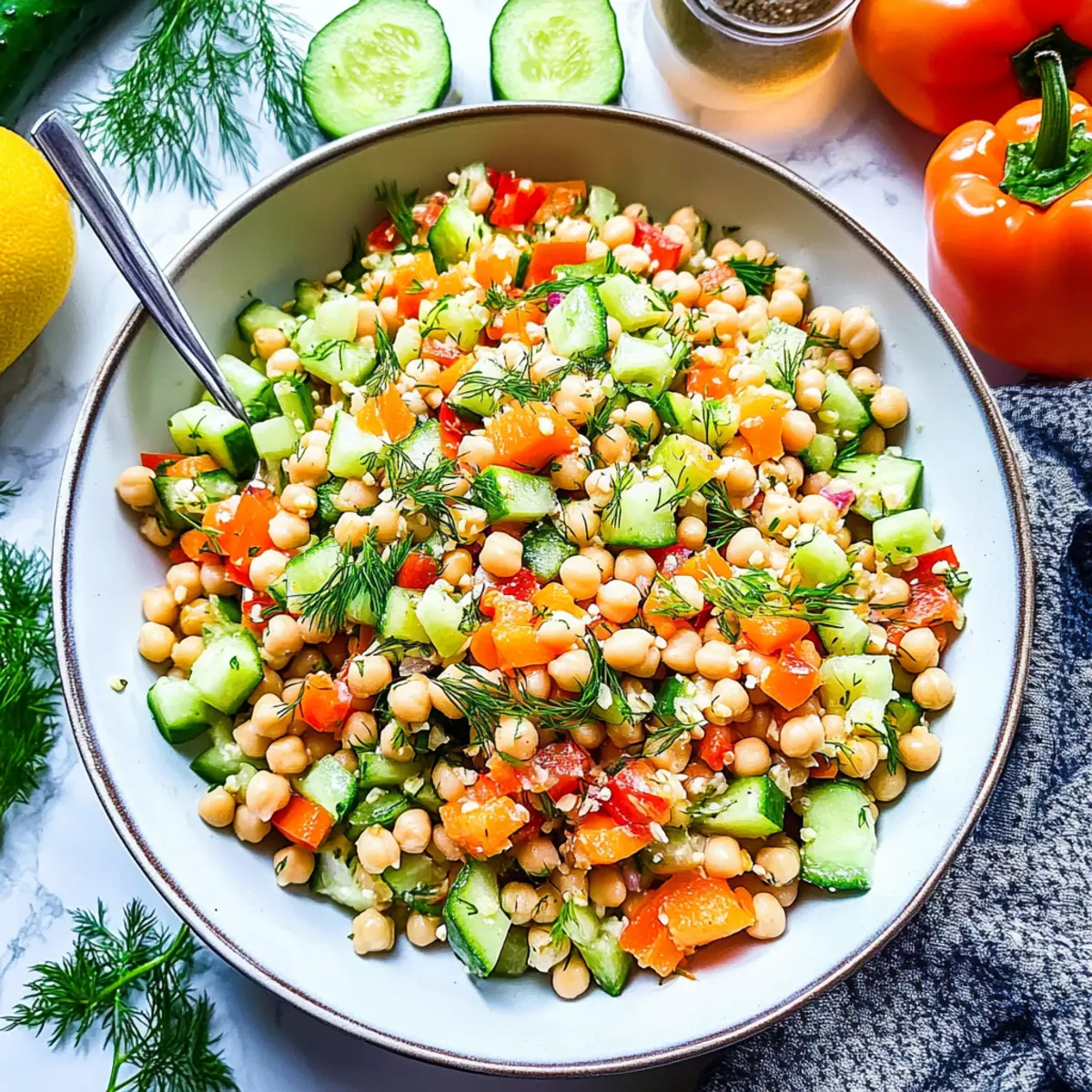 Garbanzo Summer Salad with Creamy Dill Dressing