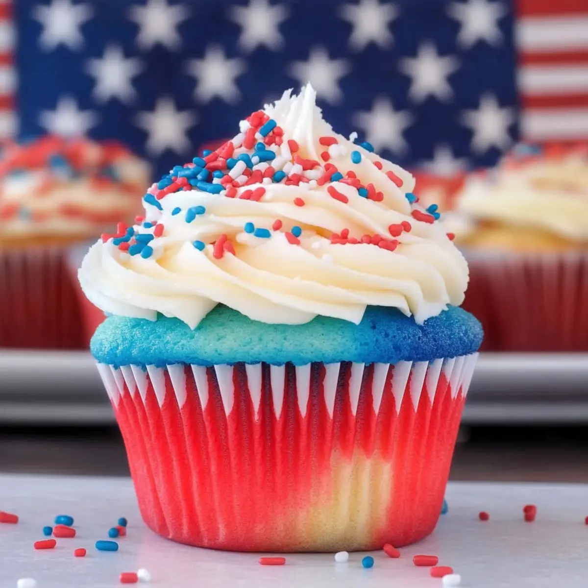 Red, White & Blue Cupcakes