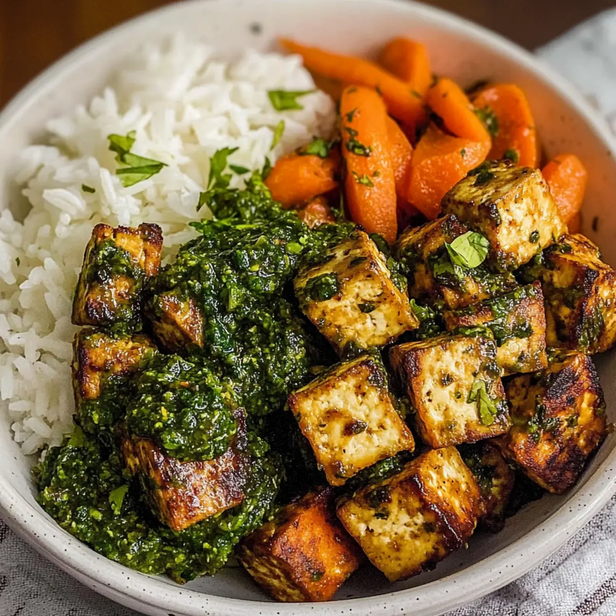 Vegan Chimichurri Tofu Bowl