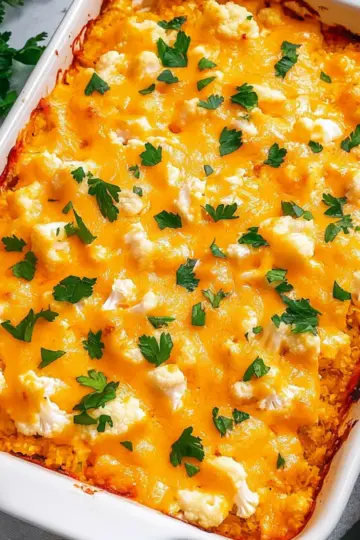 Buffalo Chicken Cauliflower Casserole