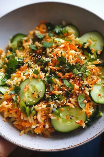 Rice Salad with Cucumbers and Herbs