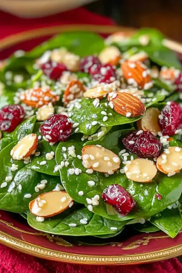 Cranberry Almond Spinach Salad