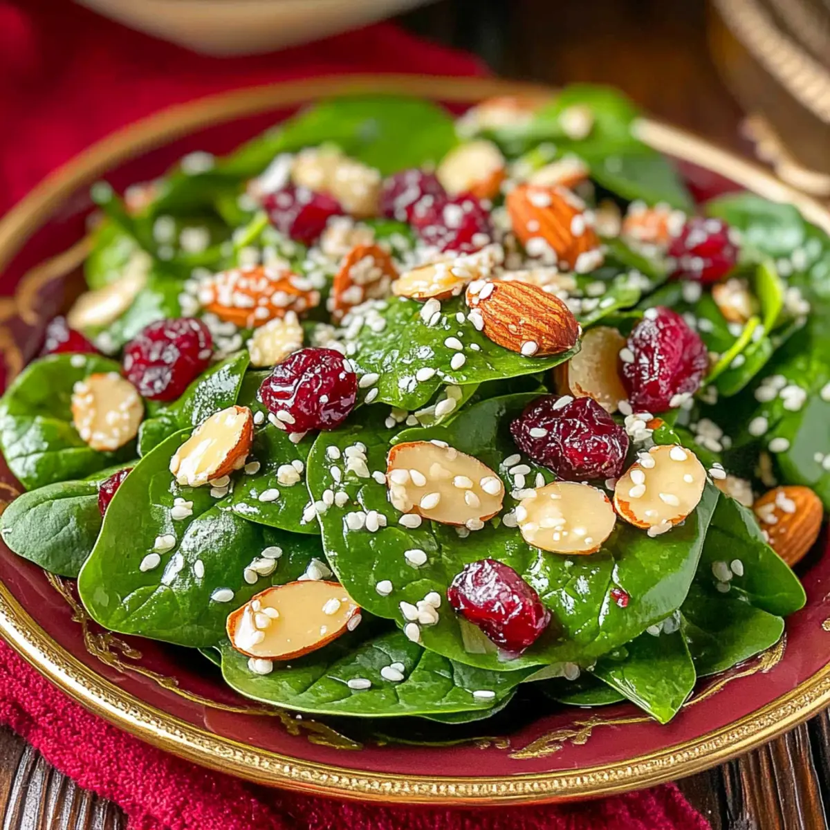 Cranberry Almond Spinach Salad