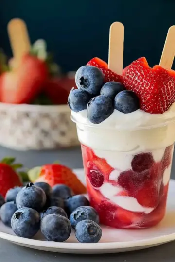 Red, White, and Blue White Chocolate Pudding Pops