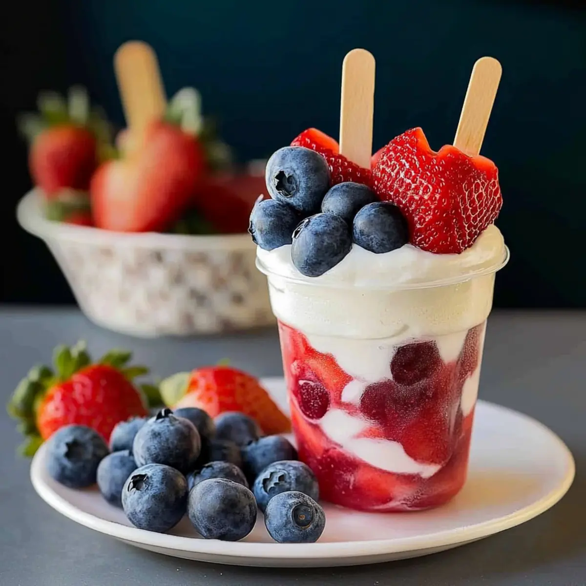Red, White, and Blue White Chocolate Pudding Pops
