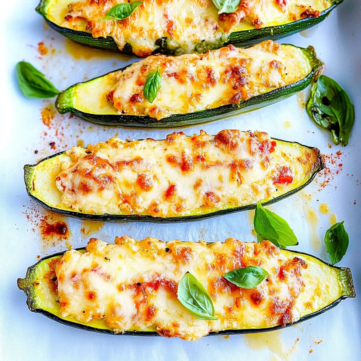 Cheese Stuffed Zucchini Boats
