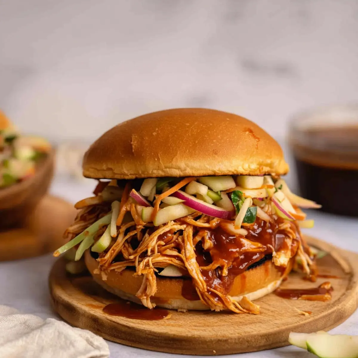 Crockpot Shredded Chicken Sandwiches