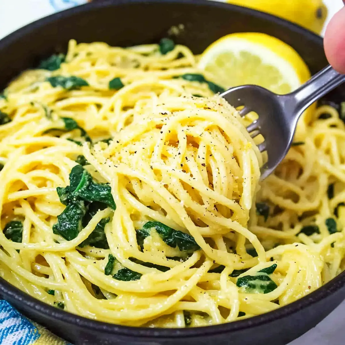 Lemon Spaghetti with Spinach