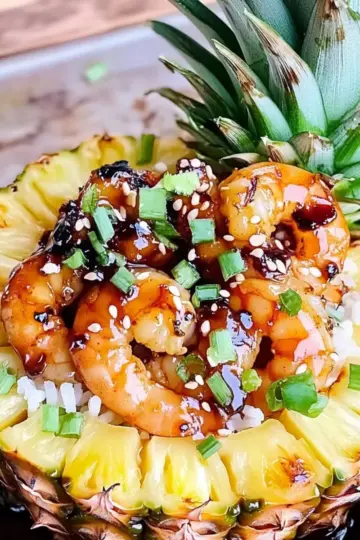 Grilled Teriyaki Shrimp and Pineapple