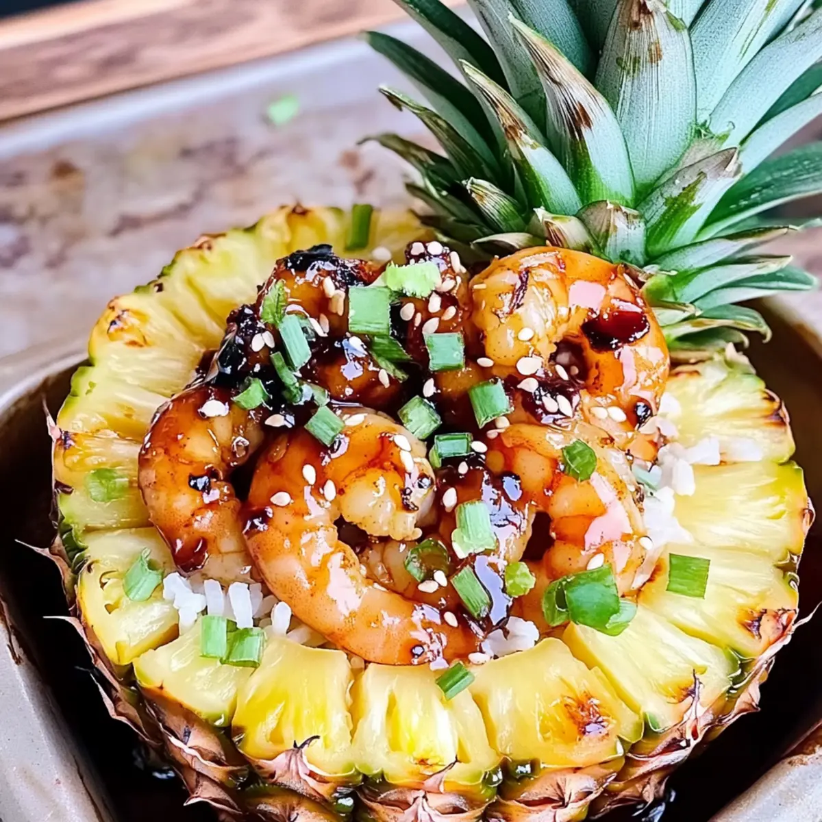 Grilled Teriyaki Shrimp and Pineapple