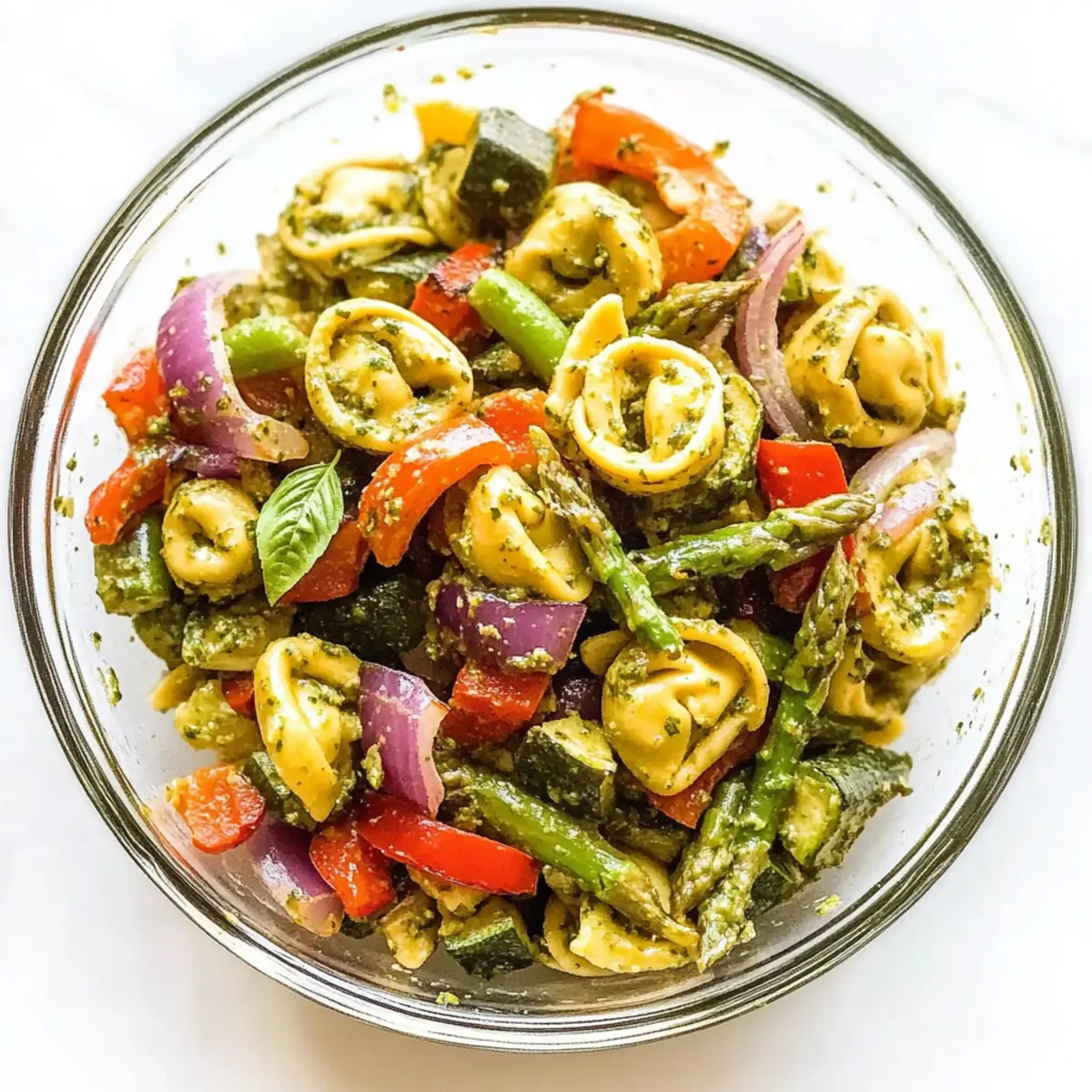 Tortellini with Roasted Veggies and Basil Vinaigrette
