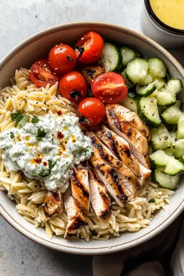 Greek Chicken Orzo Bowls